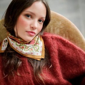 PAÑUELO FLORES teja